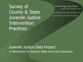 Survey of County &amp; State Juvenile Justice Intervention Practices
