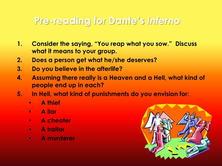 pre reading for dante s inferno