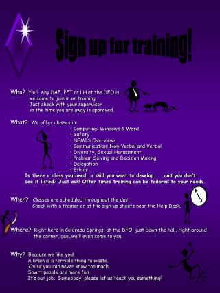 Sign up for training!
