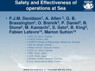 Safety and Effectiveness of operations at Sea