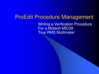 ProEdit Procedure Management
