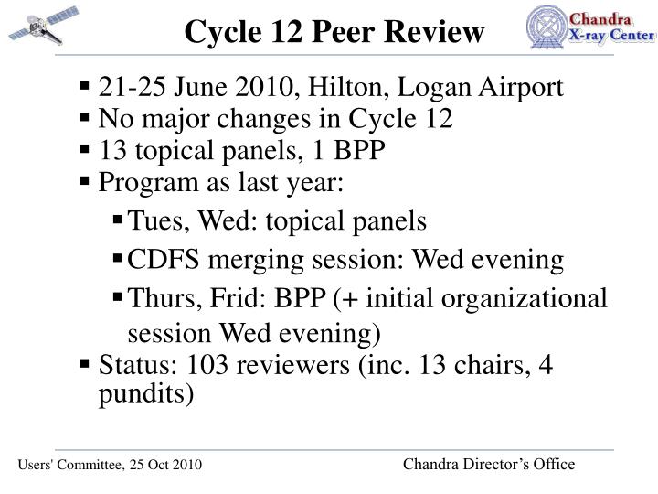 cycle 12 peer review