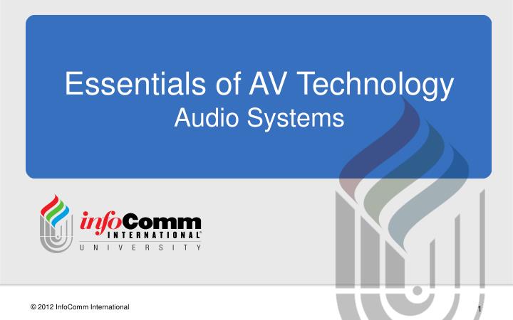essentials of av technology audio systems