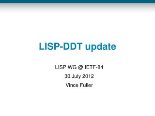 LISP-DDT update