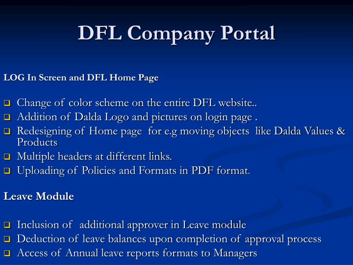 dfl company portal