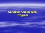 Canadian Quality Milk Program - slide 1
