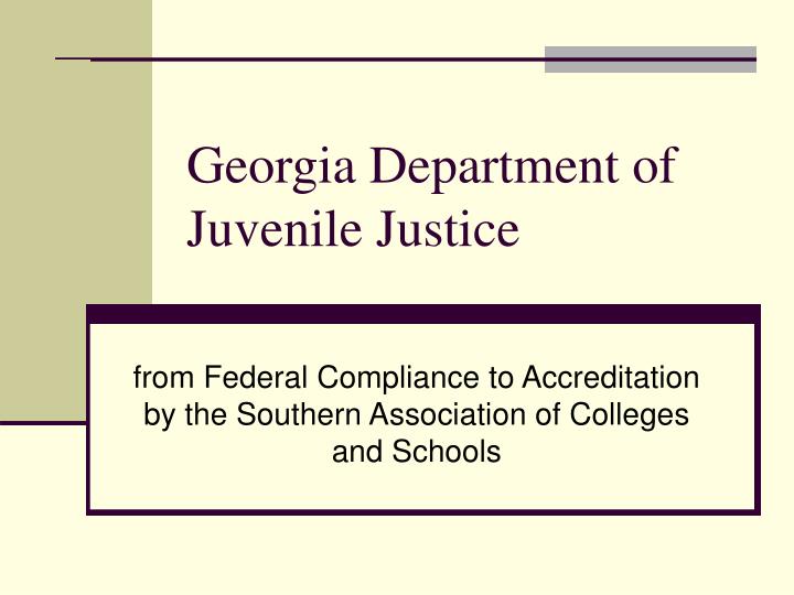 georgia department of juvenile justice
