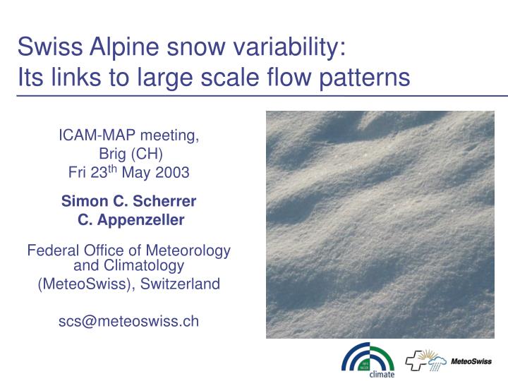 swiss alpine snow variability its links to large scale flow patterns