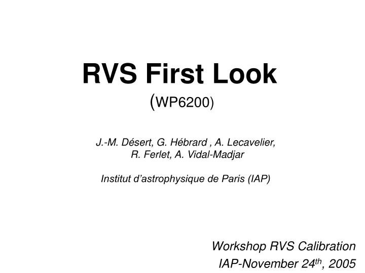 rvs first look wp6200