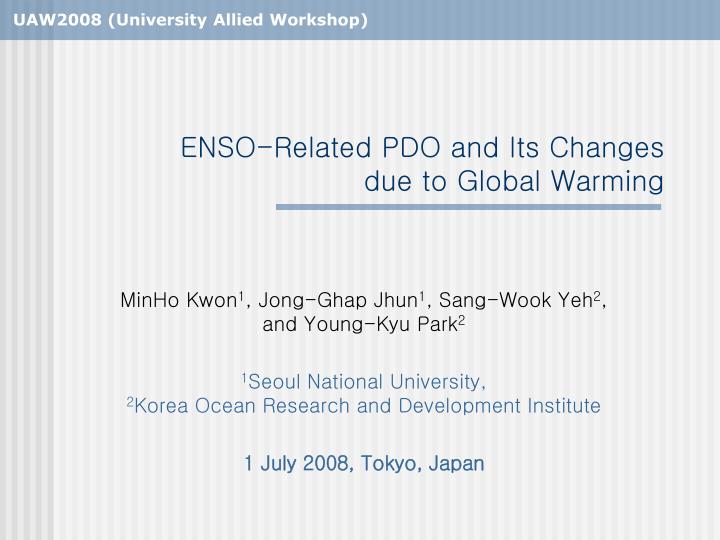 enso related pdo and its changes due to global warming