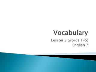 Vocabulary