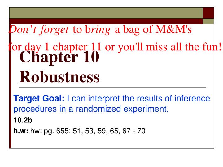 chapter 10 robustness