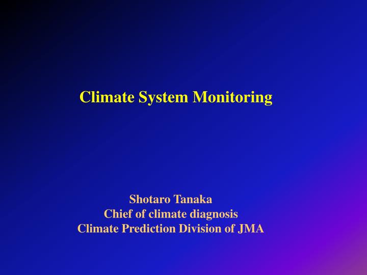 climate system monitoring