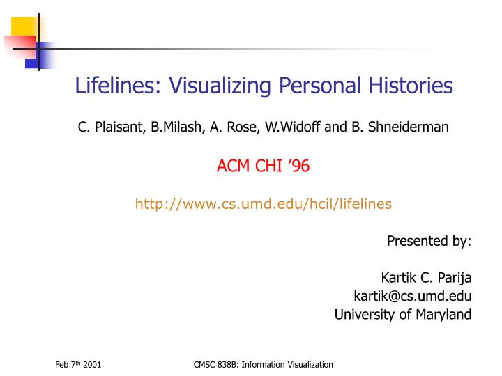 lifelines visualizing personal histories