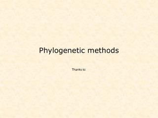 Phylogenetic methods