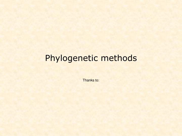 phylogenetic methods