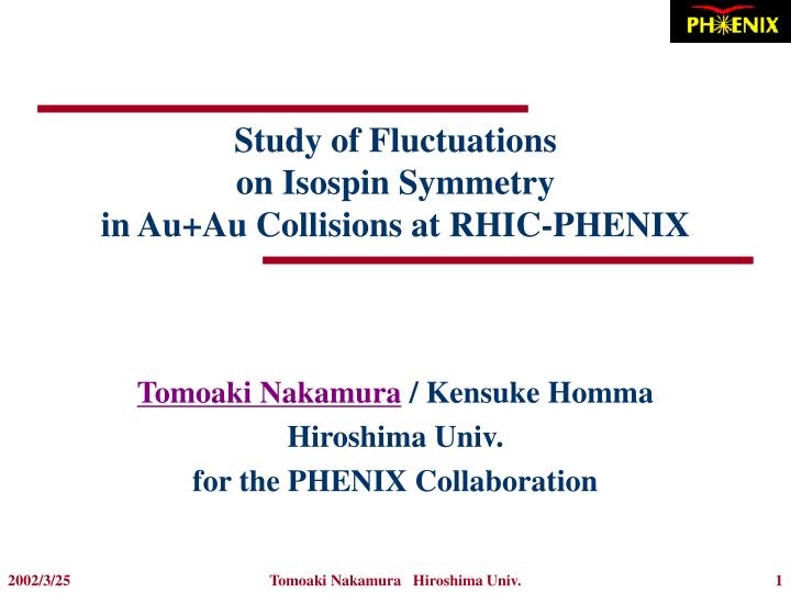 study of fluctuations on isospin symmetry in au au collisions at rhic phenix