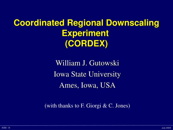 coordinated regional downscaling experiment cordex