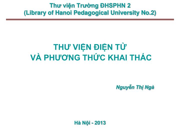 th vi n tr ng hsphn 2 library of hanoi pedagogical university no 2