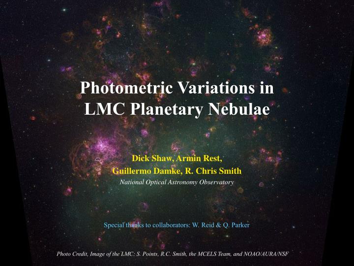 photometric variations in lmc planetary nebulae