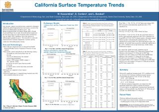 Preliminary Results California Max. and Min. Temperature Trends from 1940-2005