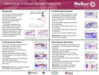 Mechanisms of Decadal Climate Predictability