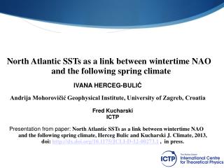North Atlantic SSTs as a link between wintertime NAO and the following spring climate