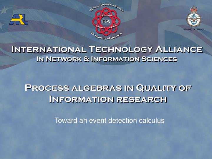process algebras in quality of information research