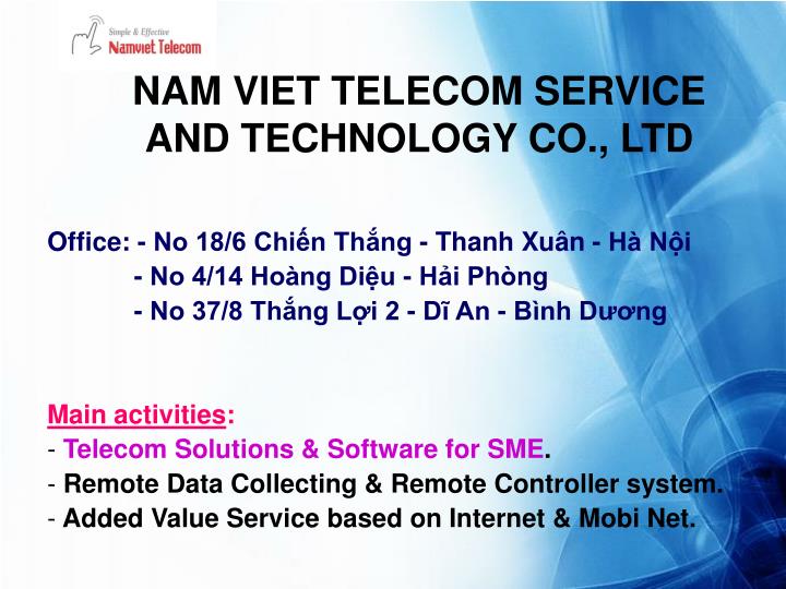 nam viet telecom service and technology co ltd