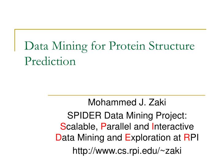 data mining for protein structure prediction