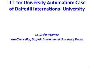 ICT for University Automation: Case of Daffodil International University