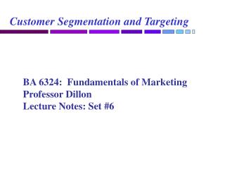 Customer Segmentation and Targeting