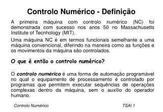 controlo num rico defini o