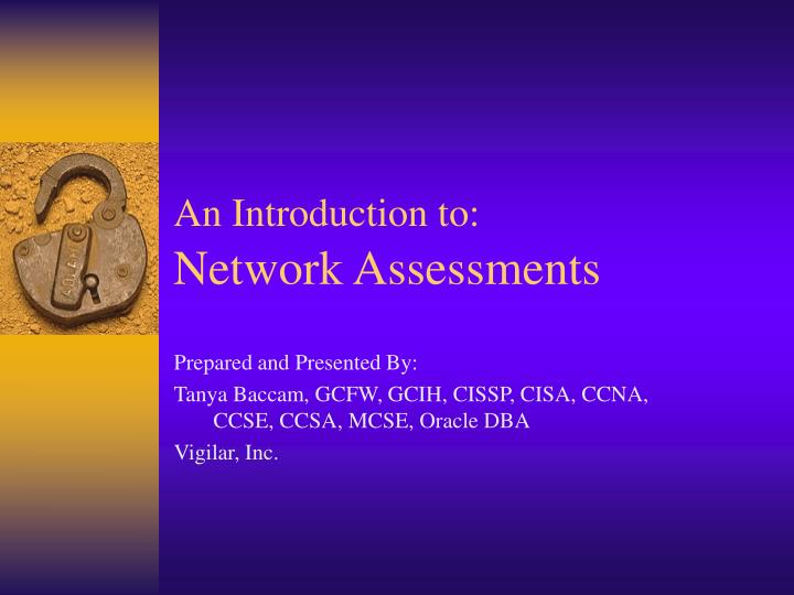 an introduction to network assessments