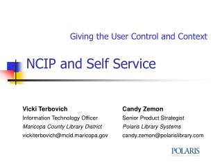 NCIP and Self Service