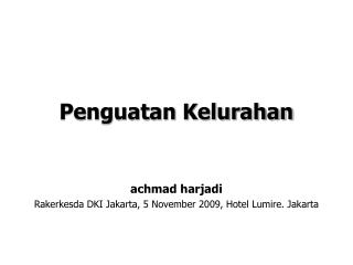 penguatan kelurahan