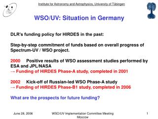 WSO/UV: Situation in Germany