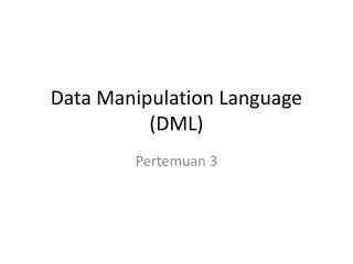 data manipulation language dml