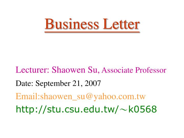 business letter