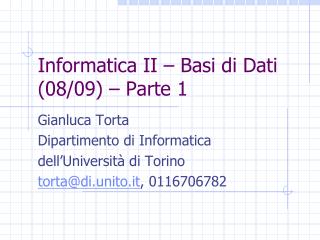 informatica ii basi di dati 08 09 parte 1