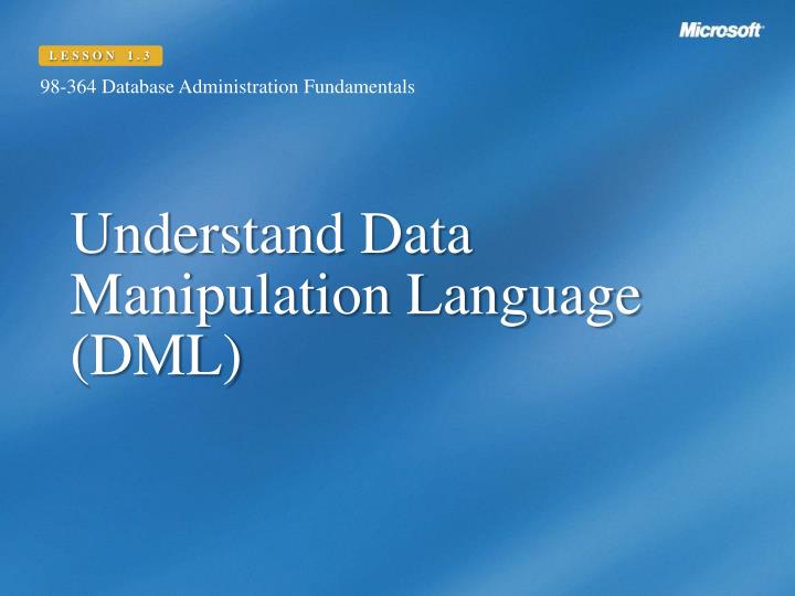understand data manipulation language dml