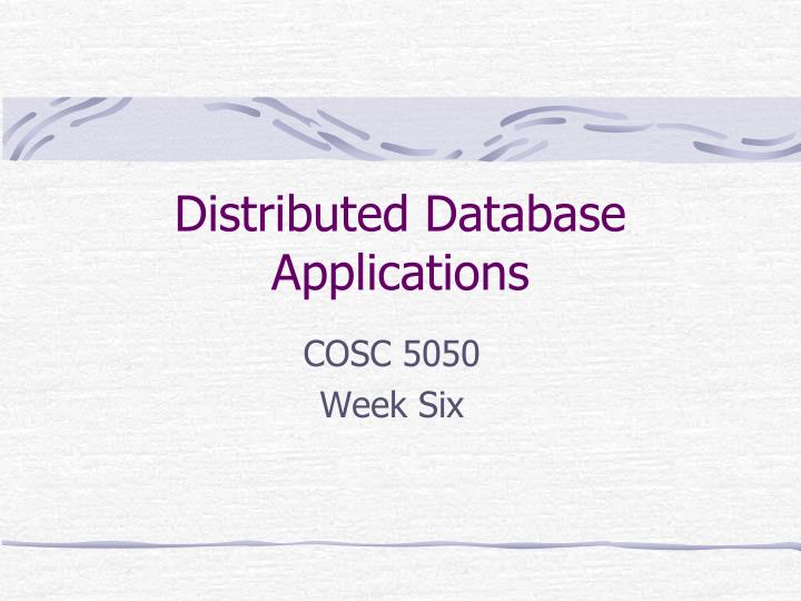 distributed database applications