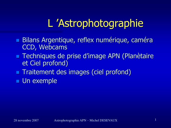 l astrophotographie