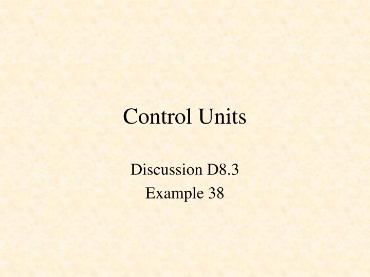 control units