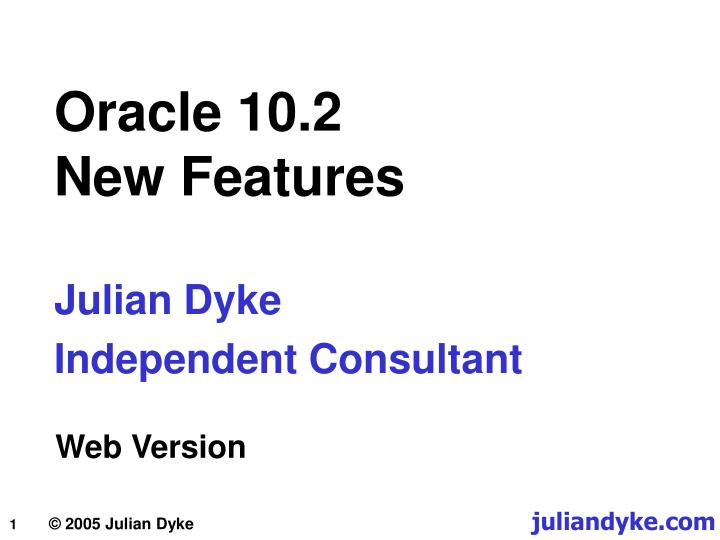 oracle 10 2 new features