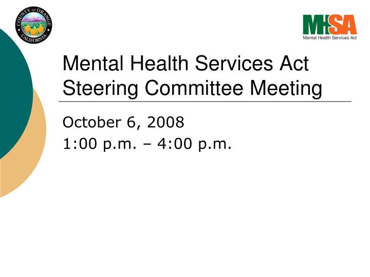 mental health services act steering committee meeting