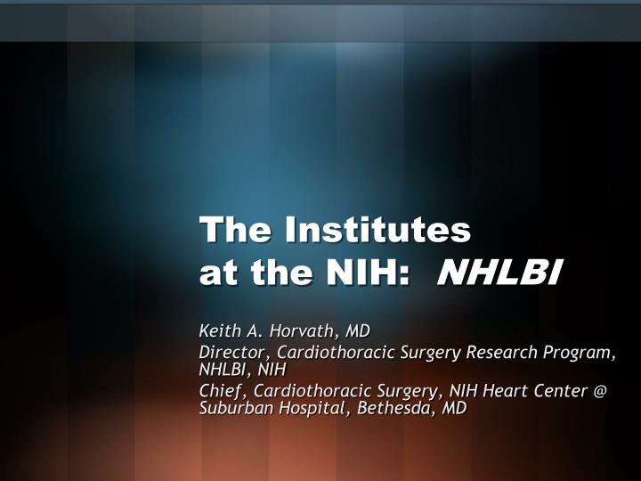 the institutes at the nih nhlbi