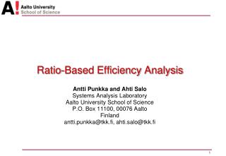 Ratio-Based Efficiency Analysis