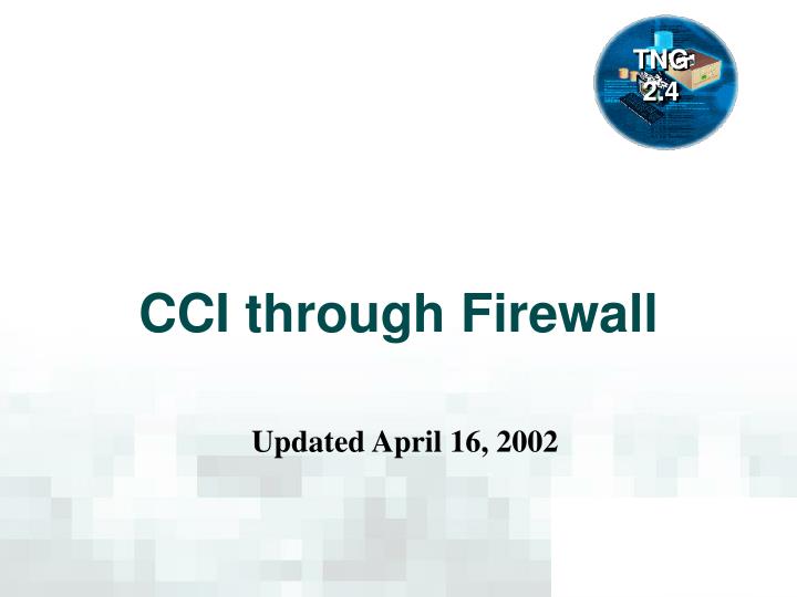 cci through firewall