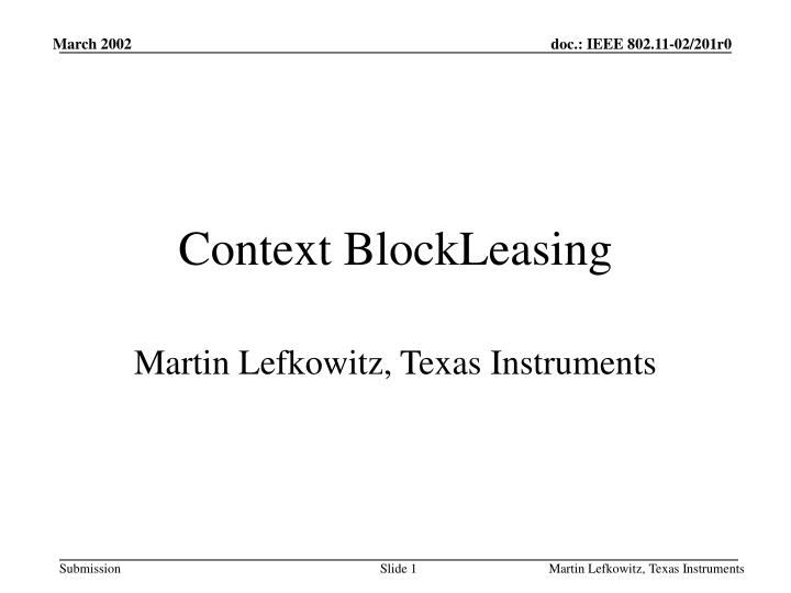 context blockleasing